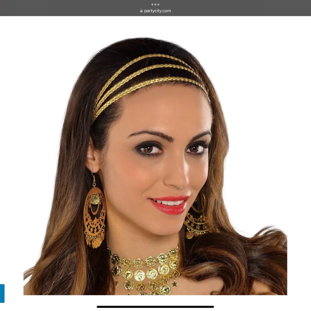 Party City, Gold Goddess Braids Headband, NWT. *HALLOWEEN COSTUME*